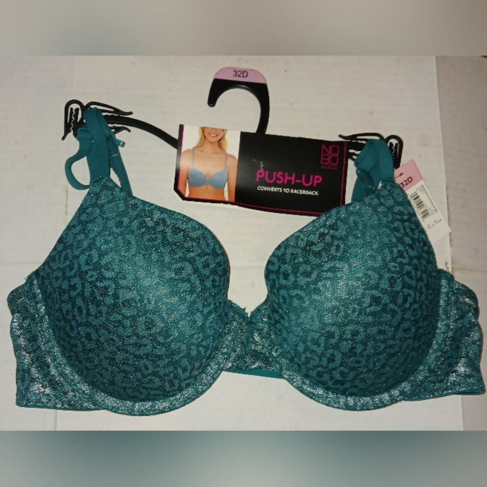 No Boundaries Women's Blue Puah Up Bra NWT New Size 32D Racerback